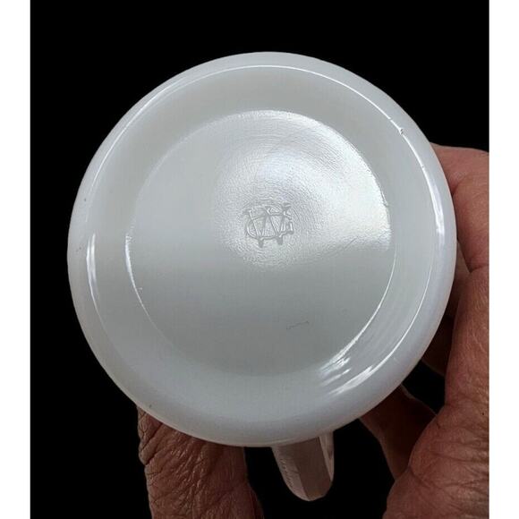 Milk Glass Cream Sugar Set Old Quilt Pattern White Vintage 1940s Westmoreland - Picture 9 of 13